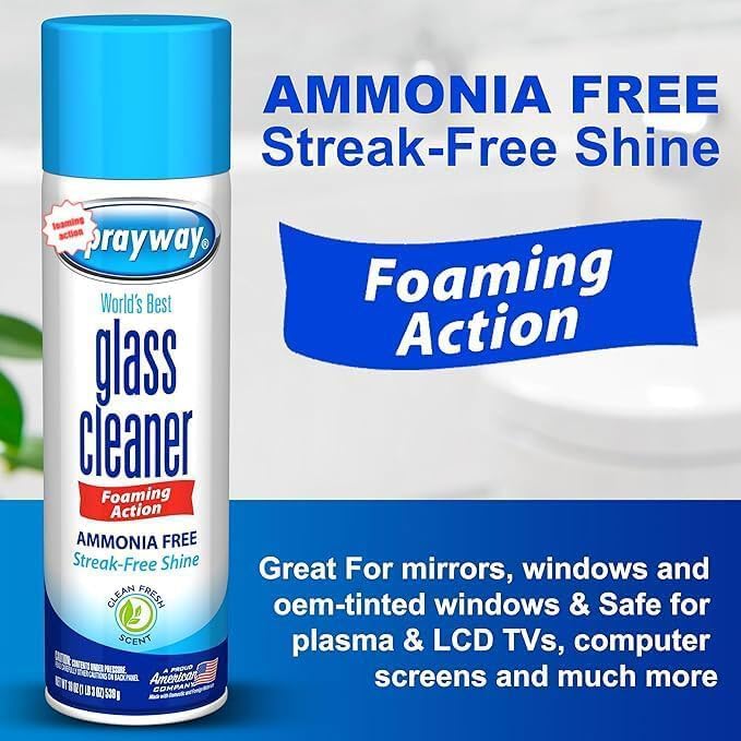 Sprayway's Glass Cleaner, 19 Oz Cans, (Pack of 2) Premium Microfiber Cleaning Cloth