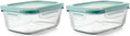 OXO Good Grips 3.5 Cup Smart Seal Glass Rectangle Food Storage Container, Clear (Pack of 2)