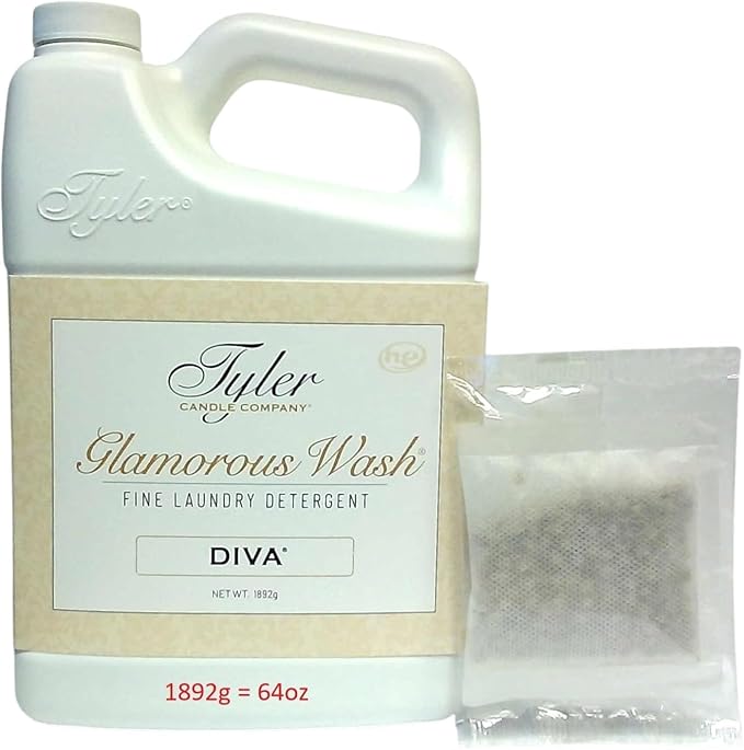 Tyler Candle Wash Diva 64 Fl Oz Laundry Detergent/w Dryer Sachet Single Pouch fh