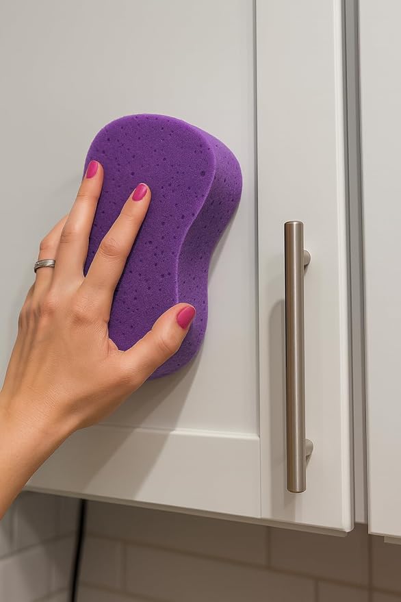 Multi-Purpose Sponges for Cleaning - Purple 2 Pack, Large Sponges for Car Washing, Tile & Grout, All Purpose Cleaning