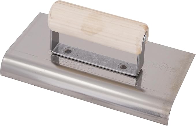 MARSHALLTOWN QLT Stainless Steel Hand Edgers, Wood Handle Material, 203mm Length, 102mm Width, 6mm Radius, 10mm Lip, Made In The USA, CE517S