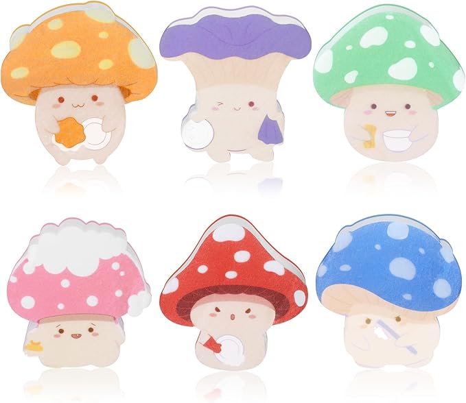 6 Pieces Mushroom Kitchen Sponges Mushroom Sponges Fun Non-Scratch Scrub for Washing Dishes Pots Pans and Household Cleaning Supplies for Kitchen Dishes Furniture Gifts
