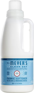 MRS. MEYER'S CLEAN DAY Liquid Fabric Softener, Infused with Essential Oils, Paraben Free, Rain Water Scent, 32 oz (32 Loads)