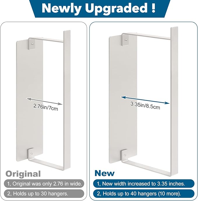 Magnetic Hanger Holder for Laundry Room, Strong Magnetic Hanger Storage Organizer for Dryer/Washing Machine Capacity Upgrade Holds up to 80 Metal Hanger White 2Pack
