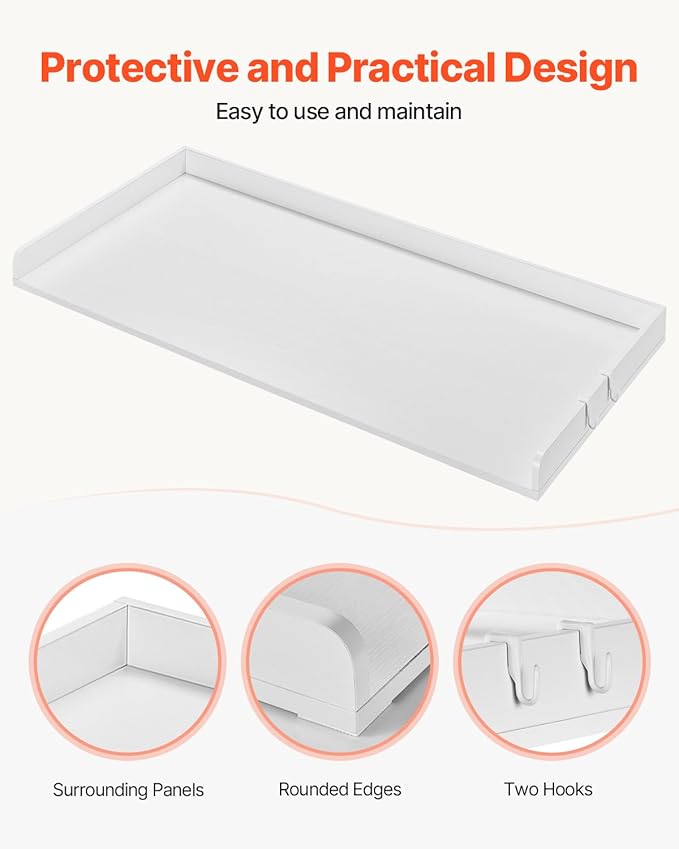 VEVOR Washer Dryer Countertop, 54" x 27" Wooden Washer and Dryer Countertop, Water-Resistant Laundry Machine Topper Cover with Anti-Slip Pads, for Laundry Room Organization and Storage, White