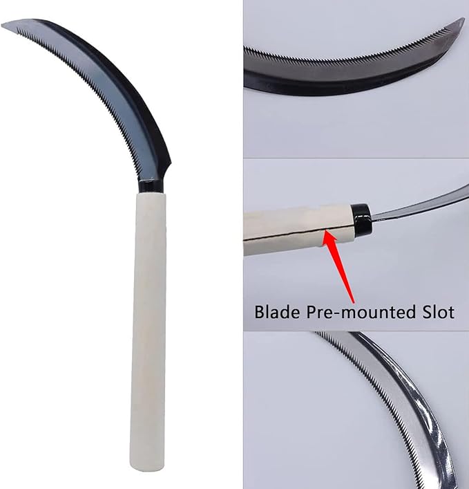 Kana Hoe 217 Japanese Garden Tool - Hand Hoe/Sickle is Perfect for Weeding and Cultivating. The Blade Edge is Very Sharp., Beige-a,