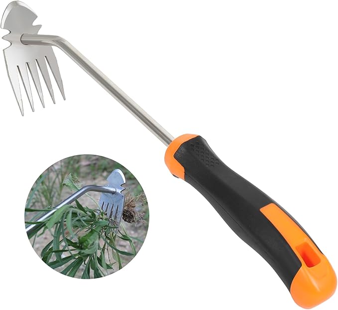 Weed Remover Tool, 2026 New Gardening Hand Tools Portable Weed Puller Tool, Heavy Duty Weeding Tool for Garden Supplies, Vegetable Garden Backyard Farm Planting & Uprooting (Rubber Handle)