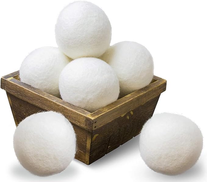 Fragrant, Natural Fabric Softener 100% Organic Premium New Zealand Wool, No Fillers, Anti Static, Lint Free, White 2 Count. (Clean Baby)