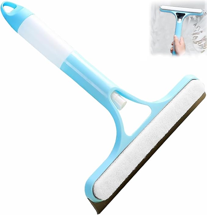 3 in 1 Window Cleaning Scraper,3 in 1 Spray Squeegee,2025 All-Purpose Window Squeegee with Sprayer for Windows,Mirrors,Car Glass,Kitchen,Home(Blue)