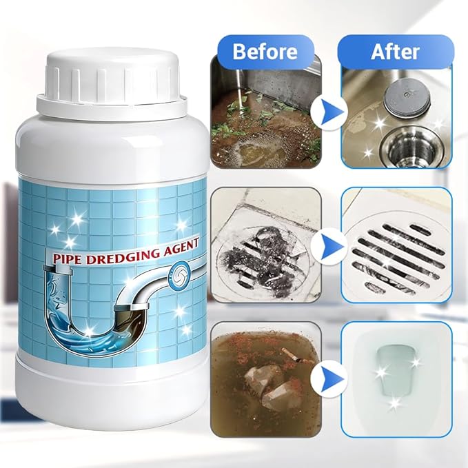 Drain Cleaner Powder, Powerful Sink Cleaner Powder Fast Foaming for Kitchen Toilet Pipeline Quick Cleaning Tool (1 Pcs)
