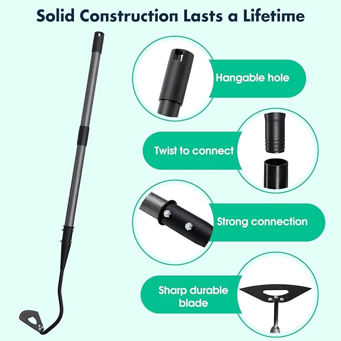 Lilyvane Hoe Garden Tool with 70Inch Long Handle, Heavy Duty Garden Hoes for Weeding Loosening Soil Digging Planting Ridging, Handy Hoe Gardening Tools Weeding Hoe