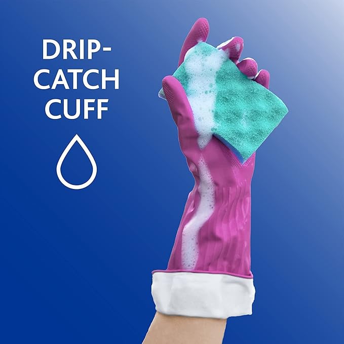 PLAYTEX HandSaver Rubber Gloves, Premium Protection for Kitchen and Household Cleaning (Medium, 6 Pack)