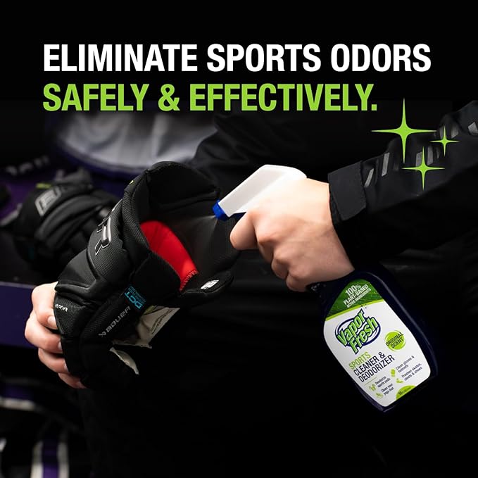 Vapor Fresh Sports Cleaner and Deodorizer - For Boxing Gloves, Sports Pads, Helmets, Gym Bags, Gym Equipment and More - Naturally Powered By Plants, 16 Fl Oz (1-Pack)