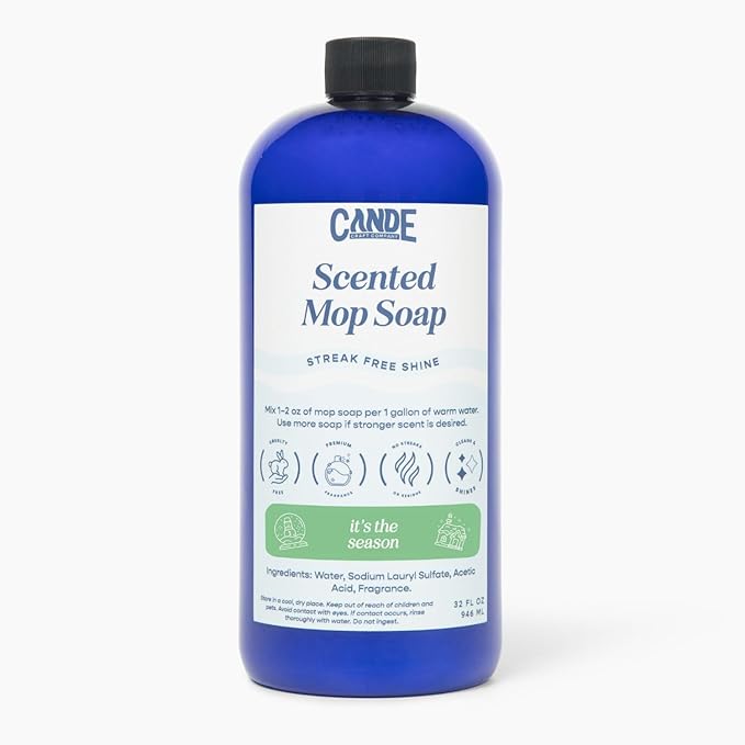 CANDE Mop Soap - Highly Scented Mop Soap, Luxury Floor Cleaner, Premium Fragranced Floor, Streak-Free Shine, 32 oz (It's the Season)