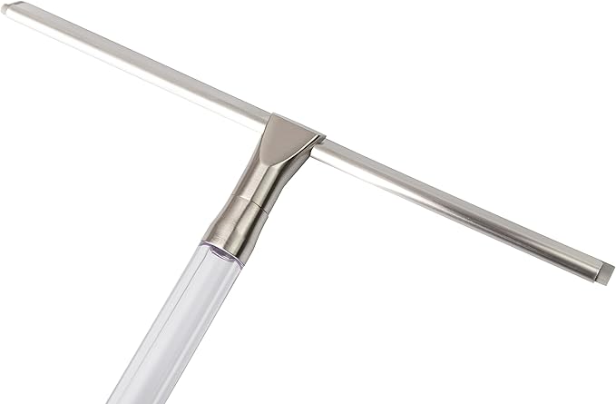 Zadro 12 Inch Wide Large Silicone Big Squeegee for Windows, Bathroom Shower Squeegee for Car Wash, Large Hanging Hook & Wall Mount Bracket (Clear, 12 in.)