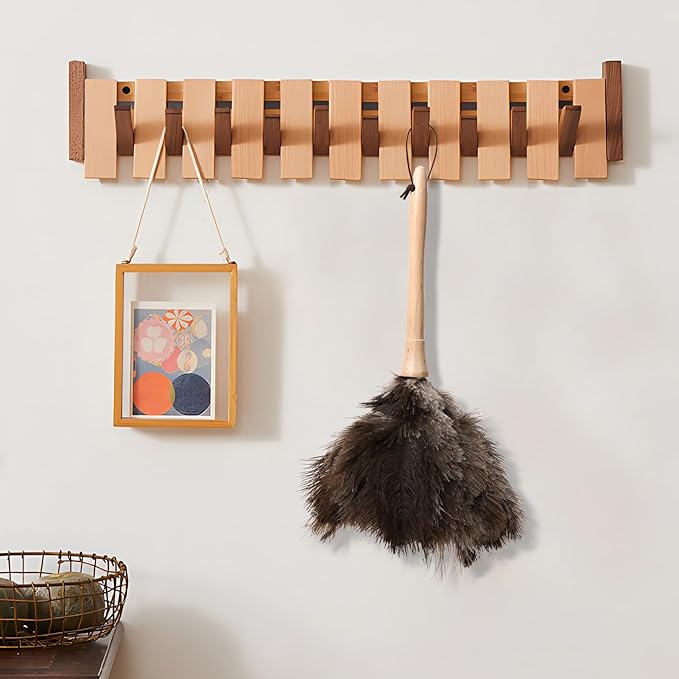 Ostrich Duster Fluffy Natural Feather Dusters with Wooden Handle Cleaning Supplies for Home Office Car (2, 16inch)