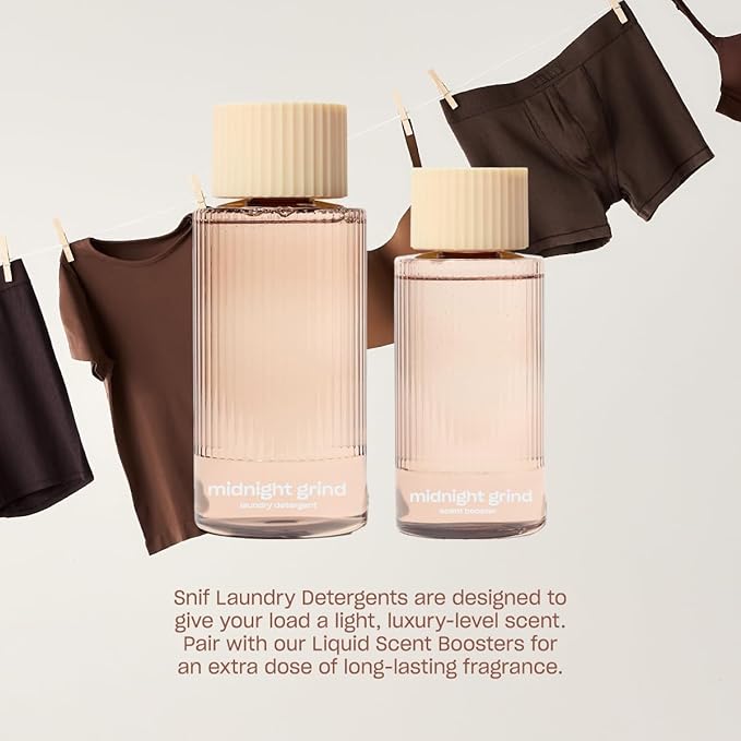 Snif Midnight Grind Scent Booster, Bold, Rich Espresso Scent, 25 Loads, Non-Irritating to Skin, Clean, Non-Toxic, Vegan, Cruelty Free, 8.5oz