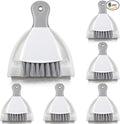 Zopeal 6 Sets Mini Dustpan and Brush Set Small Broom and Dust Pan Portable Multifunctional Whisk Hand for Car Table Desk Countertop Keyboard Kitchen Cat Dog Nest Home Cleaning Tool