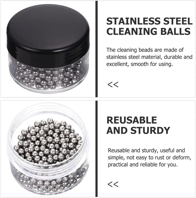 Hemoton 300 Pcs Stainless Steel Cleaning Beads 0.15 Inch for Wine Decanter Carafe Vase Bottle Glass Cleaner Steel Balls for Kitchen Household Use