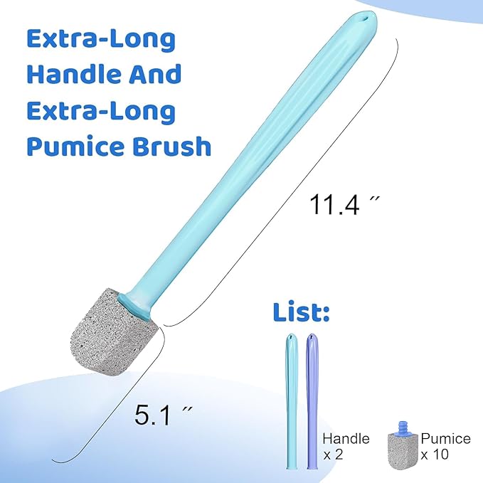 Pumice Stone Toilet Bowl Cleaner,Bathroom Cleaner Brush Toilet Wand Refills with 30CM Long Handle for Remove Hard Water Stains with 1 Wand+ Pumice Stones (20 Pack)