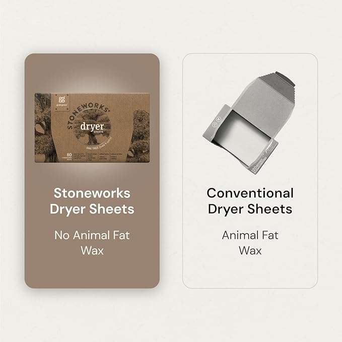 Grab Green Stoneworks Cruelty-Free Dryer Sheets | Softens Fabrics, Freshens Clothing & Reduces Static-Cling and Wrinkles | Plant Based | Olive Leaf Scent (160 Sheets)