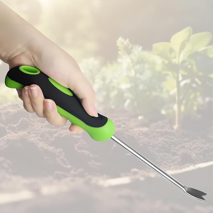Weed Puller Tool Hand Weeder Dandelion Weeder Tool with Ergonomic Handle, Stainless Steel Manual Weed Puller Bend
