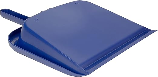 SPARTA Large Handheld Dustpan with Hanging Hole, Heavy-Duty Plastic Dustpan with Wide Lip for Countertops and Surfaces, Plastic, 10 Inches, Blue