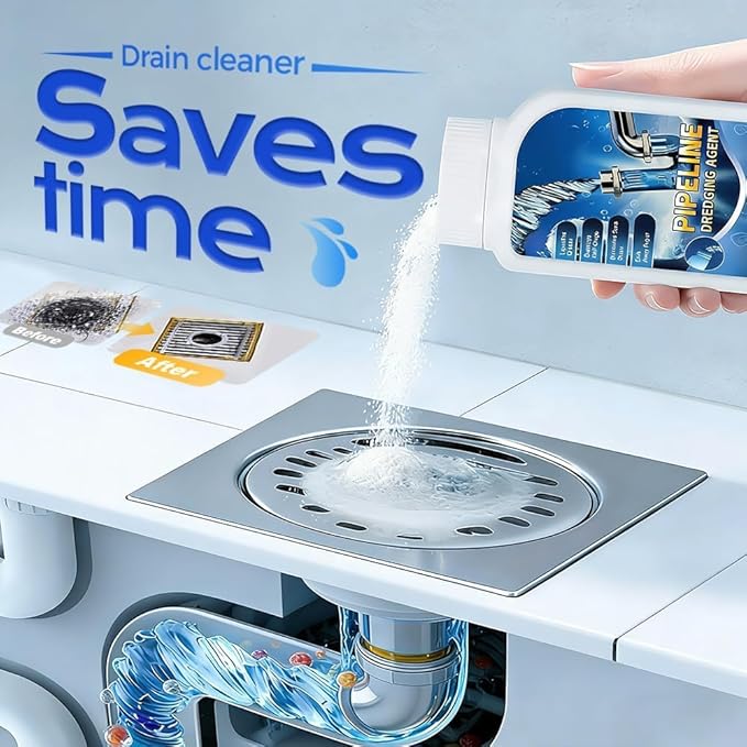 Strong Drain Cleaner for Kitchen, 2026 New Pipeline Dredging Agent, Fast Acting Drain Clog Remover for Home, Powerful Grease Dissolver for Bathroom, Unclog Toilet Clog And Kitchen Sink Pipe Unblocker