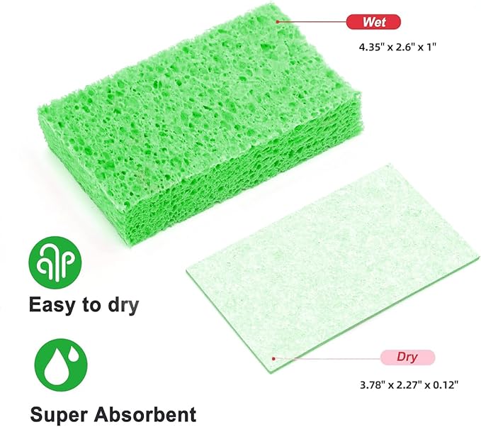 6 - Pack Non-Scratch Scrub Sponges - Sponges for Dishes and Washing Dishes, Cleaning Sponges for Kitchen Home Office, Magical 3D DIY Art and Craft Suppliers（Green）