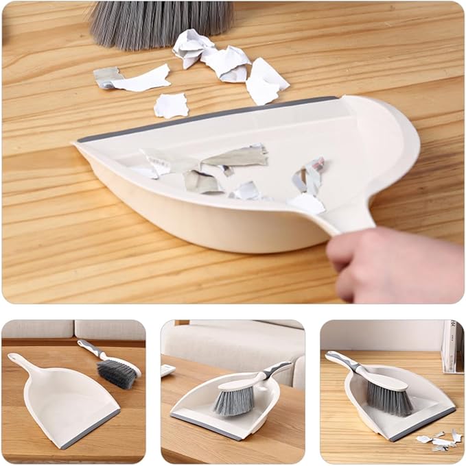 Mini Handheld Broom and Dustpan Set, Portable Cleaning Accessory for Desktop Use, 2pcs Compact Household Sweeping Kit for Office and Home