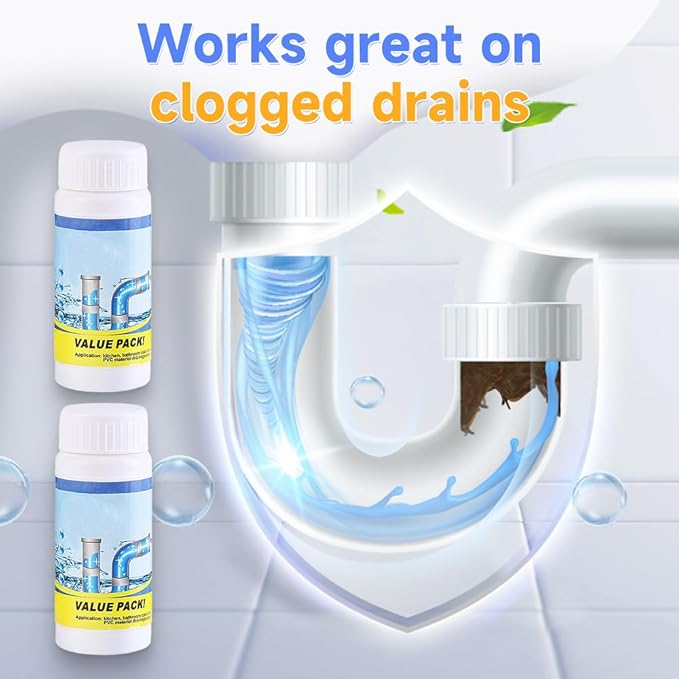 2025 Upgraded Sink Drain Cleaner, Sink and Drain Cleaner, Multi-functional pipe unclogging agent, Powerful Sink Cleaner for Kitchen and Pipes Cleaning Tool (2pcs)