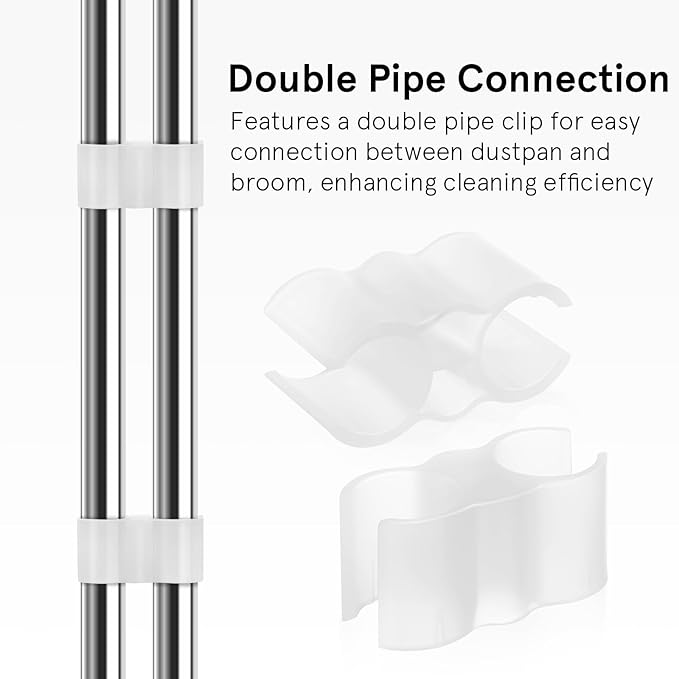 UPKOCH 2pcs Broom Accessory Dustpan and Broom Pole Clips Double Pipe Clamp Connection Cleaning Tool Linking Clip for Household Sweeping Set