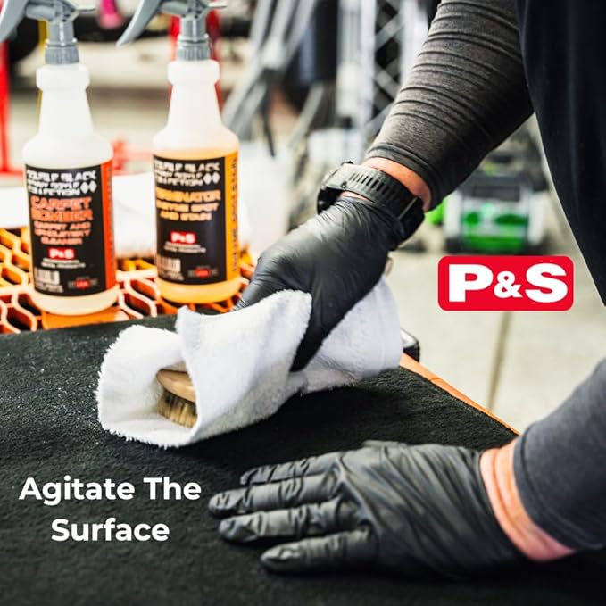 P&S Double Black Interior Cleaning Bundle – Terminator Enzyme Spot & Stain Remover + Finisher Peroxide Treatment, Professional Carpet, Upholstery & Odor Eliminator System (1 Gallon Each)