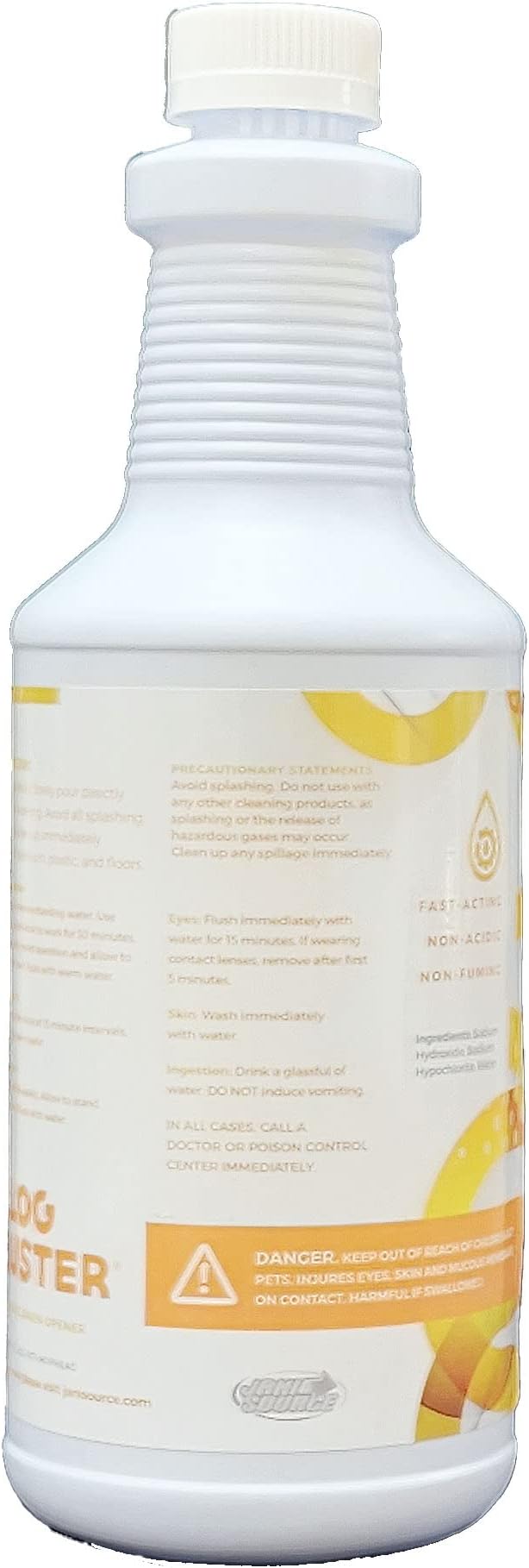 ClogBuster Non-Acidic Liquid Drain Opener and Clog Remover, Commercial Grade, Case of 12 Quarts…