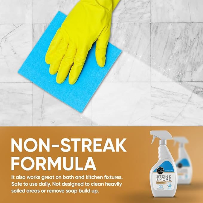 MB-5 Stone & More 2 Pack All Purpose Cleaning Spray Kitchen Counter Cleaner Spray for Marble and Granite– No Streak Formula for Stone, Glass, Granite, Ceramic, Corian, Porcelain (2x 32 oz)