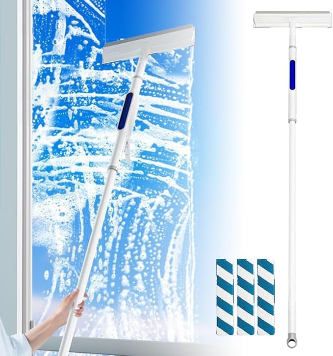 Squeegee for Window Cleaning with Spray, 2025 Upgrade Dual Side Mist Retractable Window Cleaner, Spray Window Cleaning Brooms, 3 in 1 Household Squeegees Window Cleaning Tool Kit