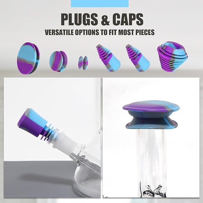 Glass Cleaning Kit, Reusable Silicone Kit, Includes Soaking Bag, Brush, Pad, Lid, Stopper, Funnel, and Microfiber Towel