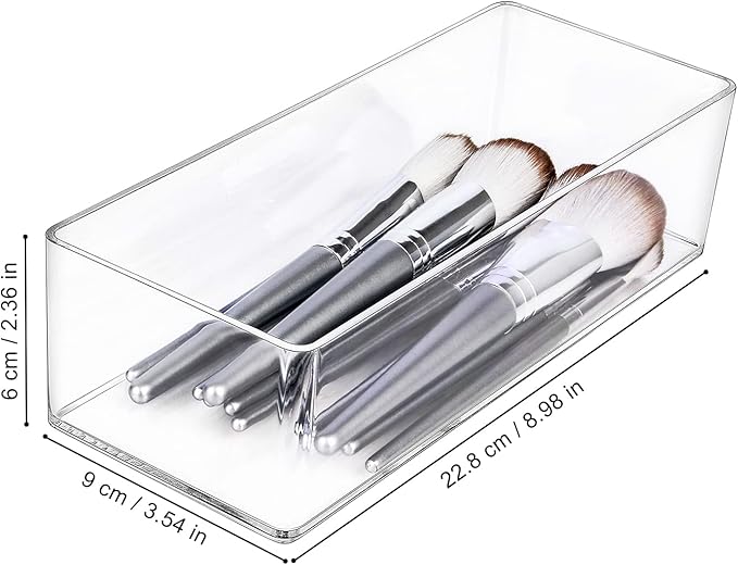 JessLab Acrylic Organizers, Bathroom Organizer for Drawer, Cosmetic Display Cases for Vanity, Countertop, Desk, Kitchen, and Makeup Storage, 1-Section