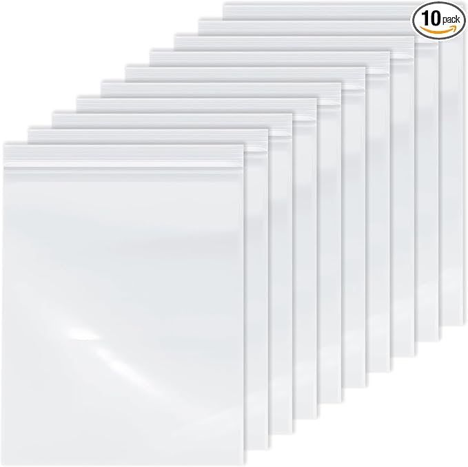 10-Pack Heavy Duty Oven Rack Cleaning Bags,19.7 * 27.5 inch，No Scrub Reusable Leak-Proof Soaking Bags for Grill Grates，Universal Fit for Oven Racks, Griddles and Smoker Grates