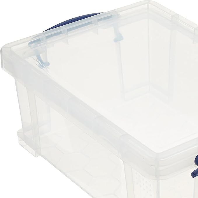 Really Useful Box 9 Liter Plastic Storage Bins with Lids and Clip Lock Handles for Home or Office Organization and Storage (2 Pack)