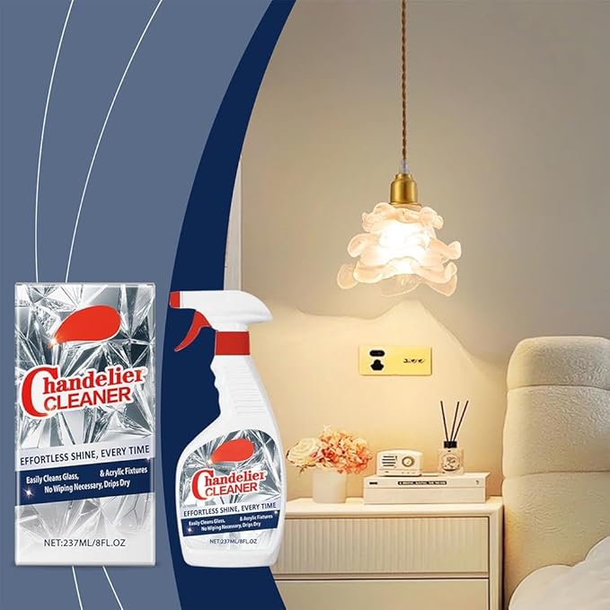 2 Pcs Chandelier Cleaner Spray – No Wipe Crystal & Brass Cleaner for Chandeliers, Drip-Dry Formula, Safe for Glass, Silk Plants, and Dark Crystals – Fast Dusting & Streak-Free Cleaning