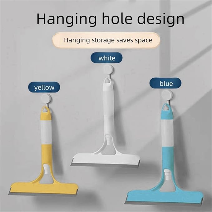 Shower Squeegee for Glass Doors All-Purpose Window Squeegee for Tile Shower Walls Mirror Bathroom Car Window Cleaning (Yellow)