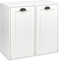 Household Essentials Laundry Sorter Cabinet, Scandi White Finish