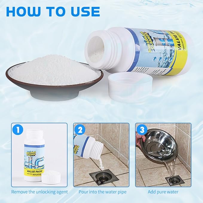 2026 Upgraded Sink Drain Cleaner, Multi-functional Sink and Drain Cleaner Powder Cleaning, Drains Foam Cleaner, Powerful Pipe Dredging Agent for Home Kitchen Toilet (2Pcs)