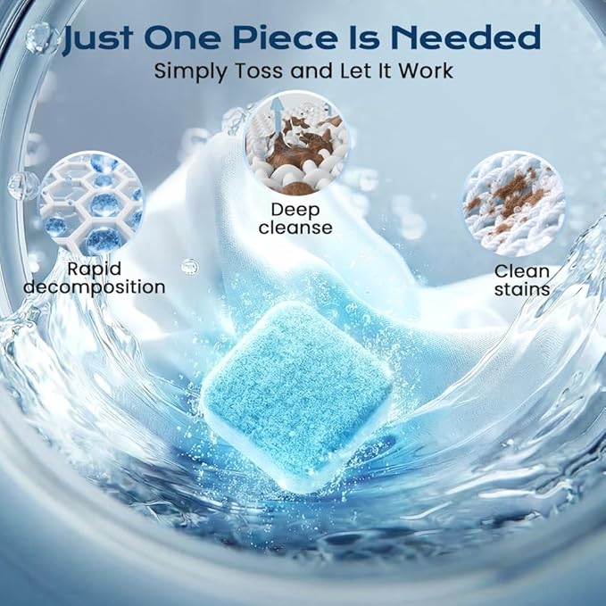 Washing Machine Cleaner Tablets, 2026 New Washer Cleaner Tablets, Deep Cleaning Pet Hair Remover for Laundry Room, Eco-Friendly Odor Remover for Pet Owners (1pcs)