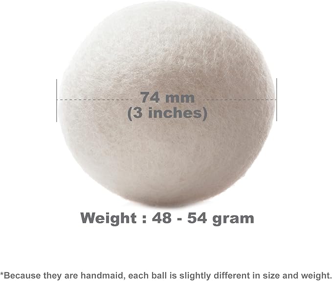 Wooland Wholesale Bulk Laundry XL Premium Wool Dryer Balls - 100% New Zealand Organic Wool Natural Fabric Softener for Sensitive Skin, Babies (25 Count)