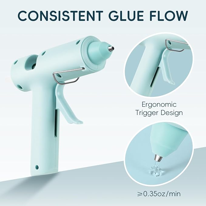 Hot Glue Gun, Mini Hot Glue Gun Kit with 30 Glue Sticks, Consistent Flow, Fast Heating& Ergonomic Design for School Arts& Crafts, DIY Projects and Home Repairs& Decoration