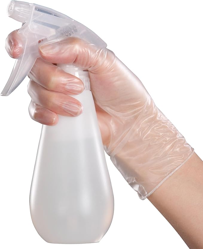 Mr. Clean Vinyl Gloves Disposable Single Use Latex Powder & BPA-Free with Beaded Cuff Construction Touch Sensitivity & Dexterity for Flexible Fit One Size Fits Most, 100-Count