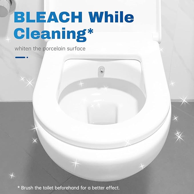 Vacplus Toilet Bowl Cleaner Tablets 100 PACK, Automatic Toilet Bowl Cleaners with Bleach for Deodorizing and Descaling, Bathroom Cleaner Against Tough Stains