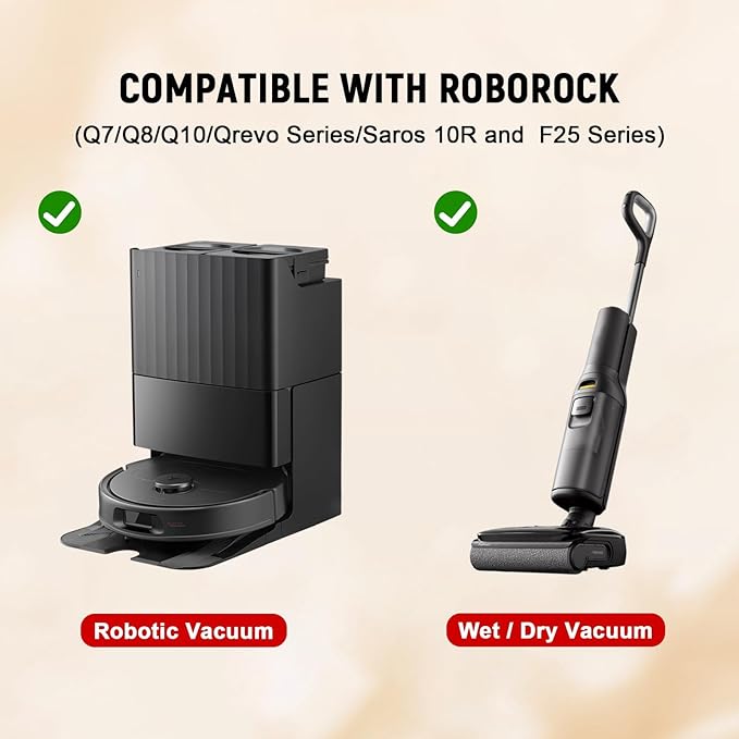 Floor Cleaning Solution Compatible with Roborock Robot Vacuum (Q5/Q7/Q8/Q10/S7/S8/Saros 10R/F25/Qrevo), Floor Cleaner for All Robot Vacuums & Cordless Wet Dry Vacuum with Mopping